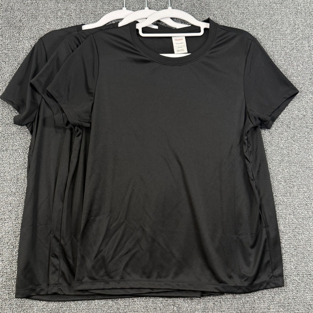 NEW Hanes Mens M Cool DRI Performance T-Shirts Black Moisture Wicking Gym 3 pack